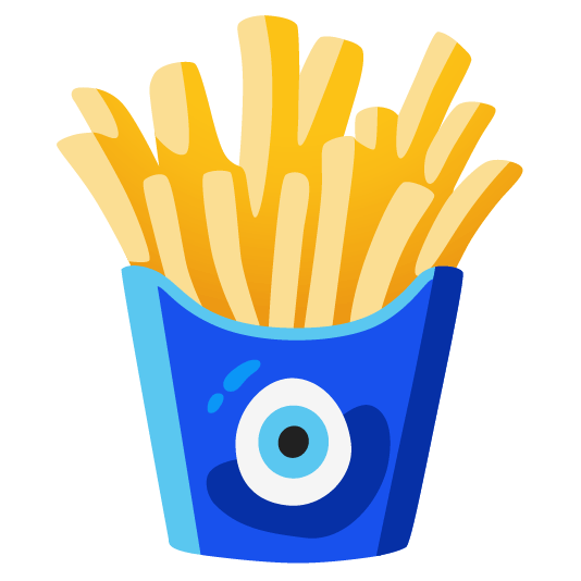 Nazar amulet and French fries