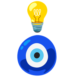 nazar amulet and light bulb