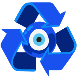 nazar amulet and recycling symbol
