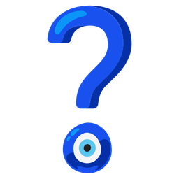 nazar amulet and red question mark