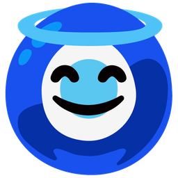 Nazar amulet and Smiling face with halo