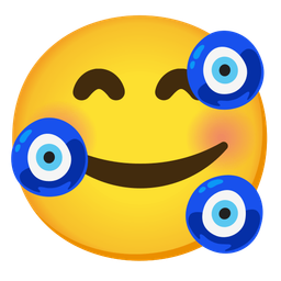 Nazar amulet and Smiling face with hearts