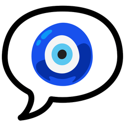 nazar amulet and speech balloon