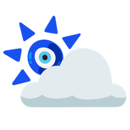 nazar amulet and sun behind cloud