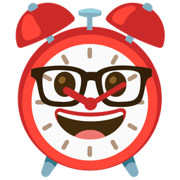 Nerd face and Alarm clock
