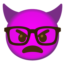 Nerd face and Angry face with horns