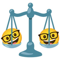 Nerd face and Balance scale