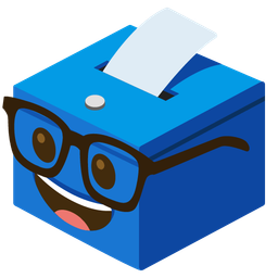 Nerd face and Ballot box with ballot