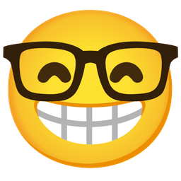 Nerd face and Beaming face with smiling eyes