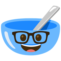 Nerd face and Bowl with spoon
