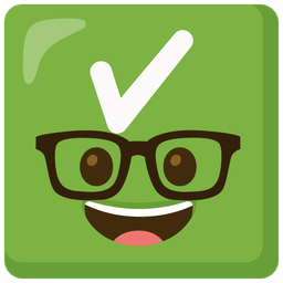 Nerd face and Check mark button