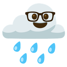 Nerd face and Cloud with rain