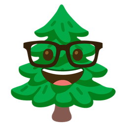 Nerd face and Evergreen tree