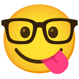 Nerd face and Face savoring food