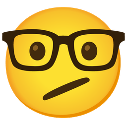 Nerd face and Face with diagonal mouth