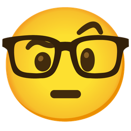 Nerd face and Face with raised eyebrow