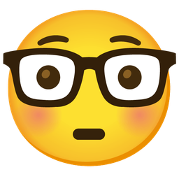 Nerd face and Flushed face