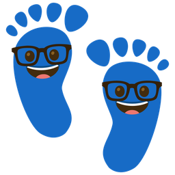 Nerd face and Footprints