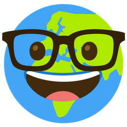 Nerd face and Globe showing Europe-Africa