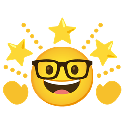 Nerd face and Glowing star