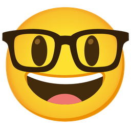 Nerd face and Grinning face with big eyes