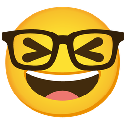 Nerd face and Grinning squinting face