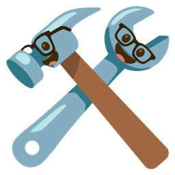 Nerd face and Hammer and wrench