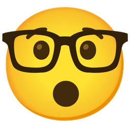 Nerd face and Hushed face