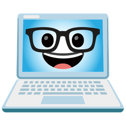 Nerd face and Laptop