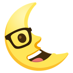 Nerd face and Last quarter moon face