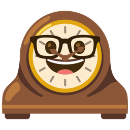 Nerd face and Mantelpiece clock