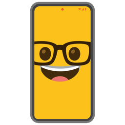 Nerd face and Mobile phone