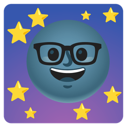 Nerd face and New moon face