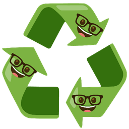 Nerd face and Recycling symbol