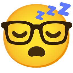 Nerd face and Sleeping face