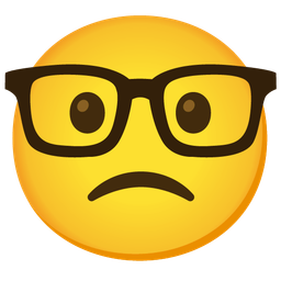 Nerd face and Slightly frowning face
