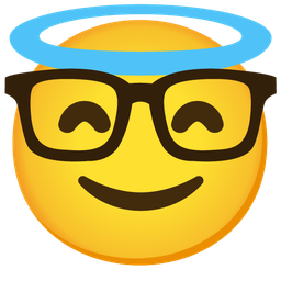 Nerd face and Smiling face with halo