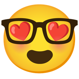 Nerd face and Smiling face with heart-eyes