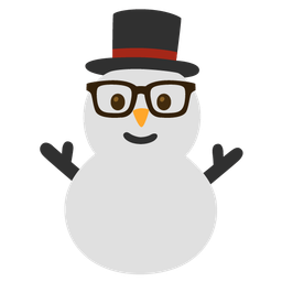 Nerd face and Snowman without snow