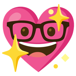 Nerd face and Sparkling heart