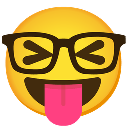 Nerd face and Squinting face with tongue