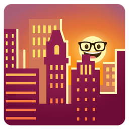 Nerd face and Sunset