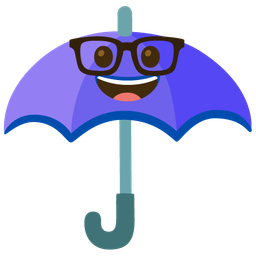 Nerd face and Umbrella