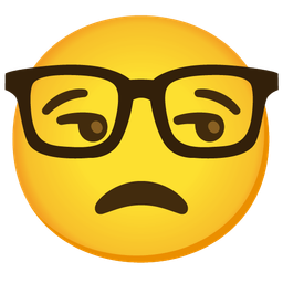 Nerd face and Unamused face