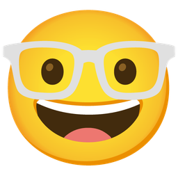 Nerd face and White heart