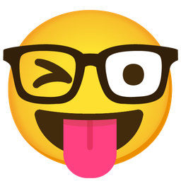 Nerd face and Winking face with tongue