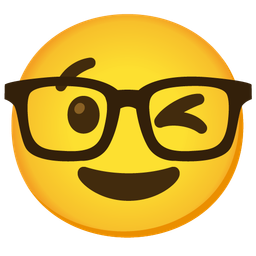 Nerd face and Winking face