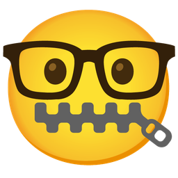 Nerd face and Zipper-mouth face