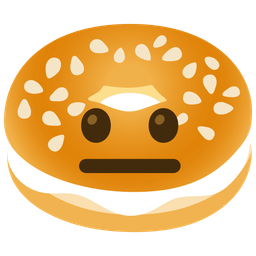 neutral face and bagel