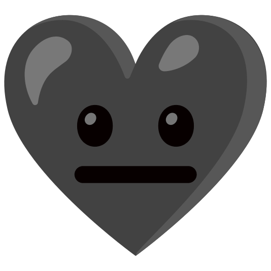 Neutral face and Black heart